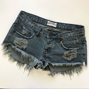 One Teaspoon Bonita’s Distressed Denim Shorts